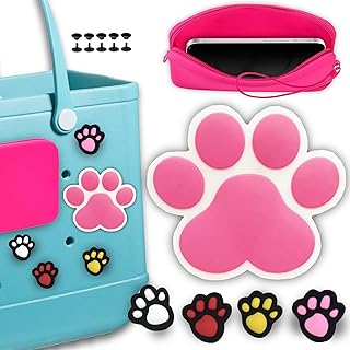 Beach Bag Accessories Mom Life Beach Bag Charms, Silicone Phone Holder for Beach Bag, Dog tracks Charms