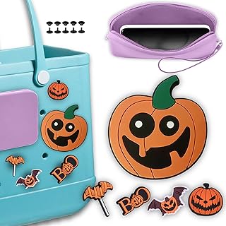 Beach Bag Accessories Mom Life Beach Bag Charms, Silicone Phone Holder for Beach Bag, Halloween Pumpkin Charms