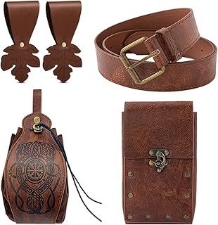 Renaissance Belt Pouch, Steampunk Phone Holder Medieval Bag Leather, Leaf Belt Bag Medieval Viking Belt Women Renaissance Accessories., Brown, large, Renaissance