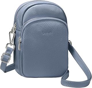 Genuine Leather Small Crossbody Bags for Women Cell Phone Purses Wallet with RFID Blocking Card Slots