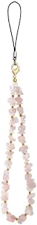 Handmade Beaded Phone Natural Stone Gemstone Crystal Keychain for Women Girls Lanyard Wrist Chain Strap