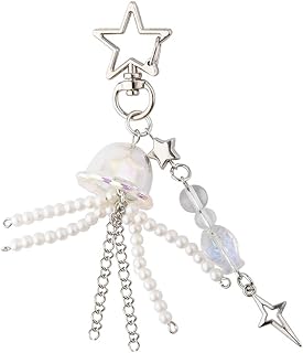 Y2k Aesthetic Keychain Accessories for Backpack Car Keys Jellyfish Keychain Charm Y2k Bag Keychain Charm Cute Backpack Accessories Keychain for Women Girls Kawaii Bag Purse Charm Keyring for Handbags,