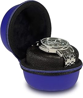 BOXY Watch Case for Single Watch or accessories (Blue with black zipper)