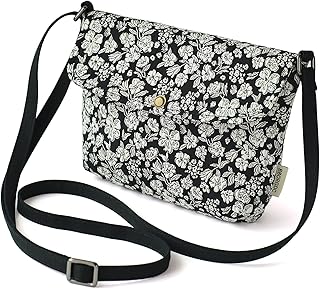 Women’s Small Jacquard Crossbody Bag with Phone Pocket - Lightweight Cell Phone Purse, Black