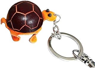 Cowhide Turtle Bag Charm Ornament Pendant Accessory Keychain Ture Leather Craft Phone Purse Wallet Car Key Jewelry Day Gift Woman Girl, Turtle