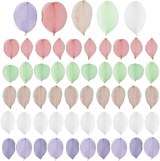Ximimark 50 pcs Handmade Leaf Vein Pressed Flower Phone Case, DIY Embossing Jewelry Accessories, Epoxy Resin Molds, Candle, Soap, Nails Decor, Art Crafts Gifts