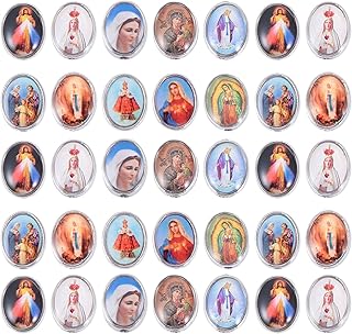 80pcs Random Floral Beads with Style Jesus Catholic Cross Our Religious Decoration Lady Character Fitting Crucifix Alloy Accessories Bracelets Center Bracelet