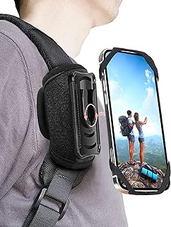 TOOLIN Phone Holder for Backpack Strap,Backpack Strap Clip for Phone,Phone Strap Pack clamp,Smartphone Holder for Shoulder Strap,Phone Shoulder Strap fit Hiking/Alpinism/Climbing/Traveling