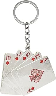 Game Playing Cards Key Chain Pendant Poker Keychains for Men Women Key Ring Phones Bag Gift Decoration