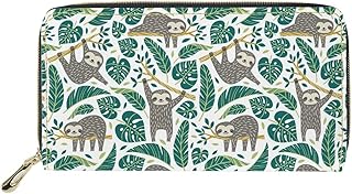 Boho Style Women Travel Wallet Long Coin Purse Clutch Cell Phone Case, Sloth - 2428, One Size, Rfid Wallet