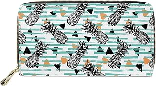 Boho Style Women Travel Wallet Long Coin Purse Clutch Cell Phone Case, Pineapple (Wz1063), One Size, Rfid Wallet