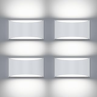 ChangM Modern LED Wall Sconce Hardwired 10W Cool White Wall Lights Set of 4 Up and Down Wall Mount Light for Living Room Bedroom Hallway Corridor Indoor Outdoor Waterproof(with G9 Bulbs)