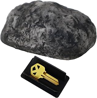 Hualayou Key Hider Outside Waterproof Fake Rock Hide A Key Outdoor Lock Box For House Spare Keys Faux Stone Safe Storage Yard Garden Indoor Decorative Large Size Design Geocaching