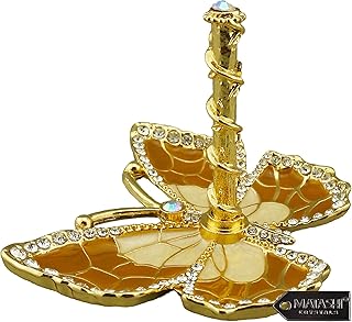 Matashi Elegant Floral and Butterfly Display Design Home Decorative Hanging Jewelry Stand (Ring Holder Coffee)
