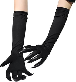 Long Finger Claw Gloves Costume Witch Fingernails Paw Cat Vampire Cosplay Gloves Women's Wolf Animal Mitt for Halloween