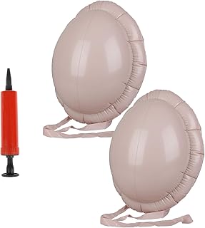 LOCOLO 2 Pcs Santa Big Belly Inflatable Fake Belly with a Hand Pump for Christmas or Halloween Cosplay Decoration, Unisex Belly Stuffer Santa Big Belly