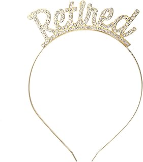 Retirement Party Decorations Retired Crown, Retired Tiara Headband Gold Rhinestone Retired Headwear Retirement Selfie Photo Props Gifts Party Favors Supplies for Women