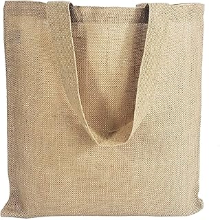 'Jute Burlap Tote Bags 15''W x 16''H - Pack of 6 and 12 - Eco-Friendly Bulk Shopping Bags'