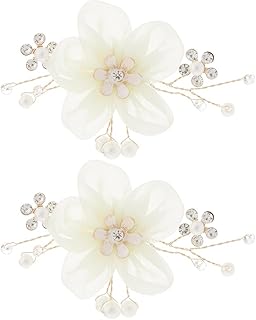 2Pcs Decorative Clips for Shoes Pearl Shoe Clip Rhinestone Crystal Shoe Buckles Bridal Shoes Charms Detachable Jewelry Flower Decoration