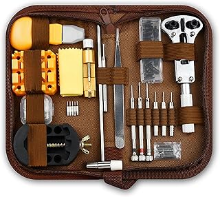 Ultimate Watch Repair Tool Kit for Maintenance Personnel - Watch Adjustment, Band & Link Removal, Battery Replacement - Includes Watch Pin Removal Tool, Brown, easy to carry, ‎Cordless,