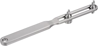 HARFINGTON Watch Back Remover Tool 53.6mm Wrench Type Watch Case Opener Adjustable Case Opener for Replacement and Watch Repair Alloy Steel, Silver Tone