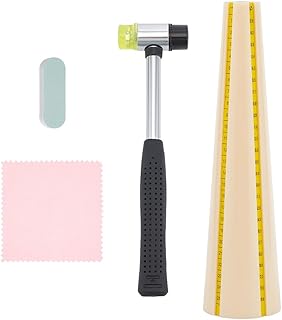 UNICRAFTALE 1 Set Bracelet Mandrel Plastic Bangle Enlarger Stick Mandrel Sizer Tool with Double-Faced Soft Mallet Jewelry Sizing Tool and Silver Polishing Cloth Bangle Shaper Tool Repair
