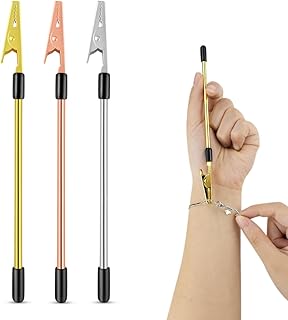 3 PCS Bracelet Helper Tool Bracelet Fastening Helper Tool for Jewelry Watch Necklace Clasps Zippers Bracelet Fastener Helpers Gold Silver Rose Gold Metal Jewelry Clasp Hooking Jewelry Ties Zipper