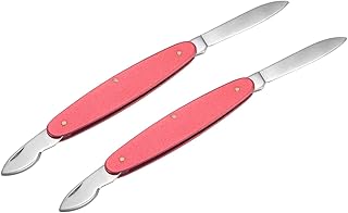 uxcell 2PCS Watch Back Case Opener Remover Removal Knife Dual-purpose Case Remover Tool, Stainless Steel Battery Remover Repair Replacing Watchmaker Tools Red