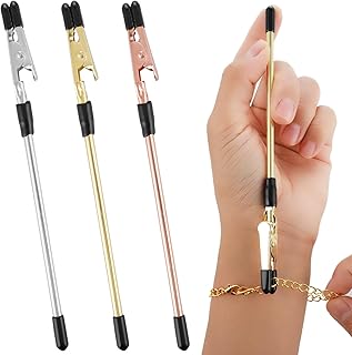 Amaxiu 3pcs Bracelet Helper Tool - Fastener Jewelry Helper Tool, Quick Release Hand Bracelet Helpers Jewelry Assistance Tool for Bracelet Necklace Watch Clasp Ties Zippers(Silver, Gold, Rose Gold)