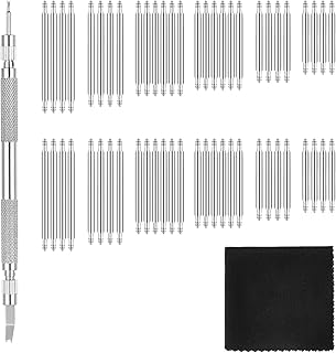 Watch Spring Bar Tool Watch Band Pins Kit Watch Link Removal Tool Watch Band Remover Tool Watch Repair Kit with 2 Tips & 56 Stainless Steel Spring Bars (16-26mm)