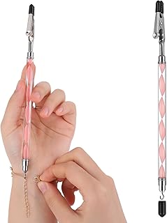 COMNICO 2 in1 Bracelet Helper Tool, 1Pcs Bracelet Helper to Put on Yourself Pink Bracelet Assist Tool with Hook Quick Release Fastening Jewelry Clasp Helpers Aid Assistance for Bracelet Necklace Watch