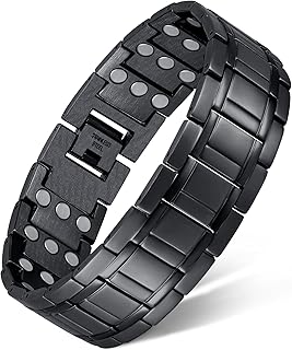 3X Titanium Steel Bracelet for Men, Ultra Powerful 3500 Gauss, Wristband Brazaletes for Anniversary, Adjustable Size&Jewelry Gift Box