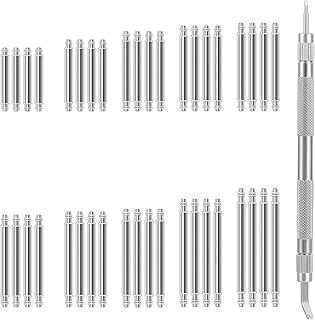 40 Pcs Watch Band Pins 1.5mm/1.8mm, Watch Spring Bars with Watch Link Remover Tool, Watch Spring Bar Tool, Watch Repair Kit Strap Link Pin Remover, Sliver