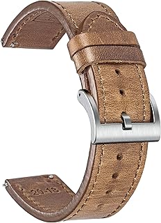 Leather Watch Straps, Horween Leather Quick Release Replacement Watch Bands for Men or Women Tranditional or Smart Watches 18mm 20mm 22mm