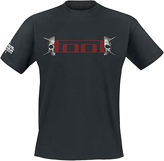 Men's Tool Skull Spikes (Back Print) T-Shirt Black