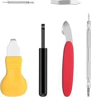 4pcs Watch Tool Kit,Watch Case Opener,Watch Back Removal Tool,Watch Battery Replacement Tool Kit,Spring Bar Tool,Watch Strap Tool for Watch Repair Band Adjustment Replacement Sizing, Black