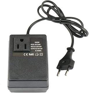 200 Watts Step Down Voltage Converter for International Travel to 220V Countries Ideal for Laptops, Cameras, Chargers, Phones etc (Suitable for appliances Under 70 Watts)