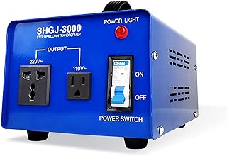 3000W Power Transformer Step-Up/Step-Down Power Converter, Bi-Directional Voltage Conversion, 110V to 220V/220V to 110V.Supports appliances from European Region, China, and Japan for use in The US.