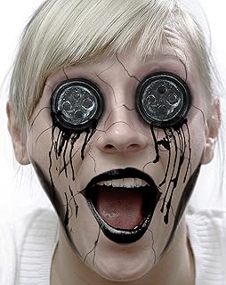 Black Button-Eyes injury 2-PC Zombie Halloween Latex Prosthetic Appliance.