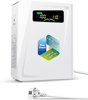 1600 Watts Step Down Power Transformer 220V to 110V Voltage Converter Pure Copper Coils，with 2 Output Voltages for US Appliances in Europe and Asian