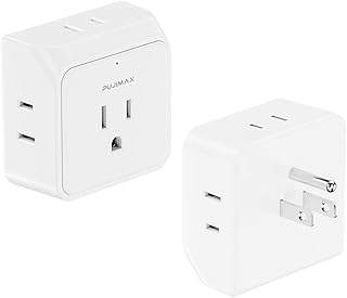 2pack Multi Plug Outlet Extender,Portable Travel Adapter with 5 Outlet Splitter Wall Outlet for Office and Home Appliance ect