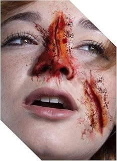 Zombie Cut Injury - Slit Wrist Wound 2-PC Halloween Latex Prosthetic Appliance.
