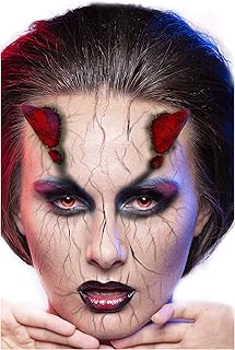 Faux Studio Red Demon Horns Latex Prosthetic Appliance.