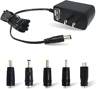 UNIFIVE 6W Universal 12V 0.5A AC/DC Adapter Switching Power Supply with 5 Selectable Adapter Plugs, Suitable for Network Products, Mobile Devices and Home Appliance Products