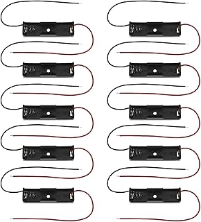 10pcs 1.5V AA Battery Holder with Leads for Electronic Experiment DIY Projects PCB Circuit Projects Family Appliances, Black