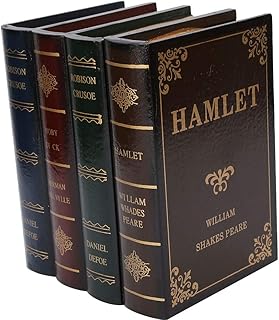 Pwshymi Hand painted Book Shaped Box Home Decoration Storage Jewelry with Office Display Great Gift