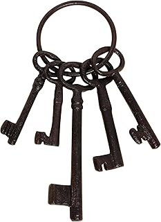 Bskifnn Large Skeleton Key Vintage Iron Antique Key for Pirate Decoration, Halloween Party Home Decoration 8"