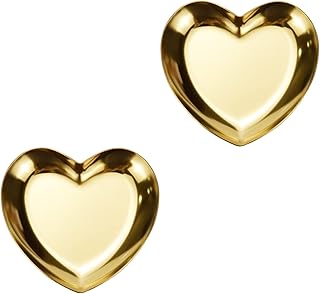 KUMGROT Stainless Steel Heart-shaped Storage Tray Jewelry Tray Ring Necklace Display Home Decoration Craft Storage Tray(Gold)