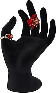 YOFAN Hand Shaped Jewelry Display Holder Bracelet Necklace Stand, Photo Props, Home Decoration, Black Velour, 7 Inch