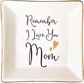Warehouse No.9 Home Decoration Square Ring Jewelry Dish Ceramic Trinket Tray for Mother Birthday Christmas